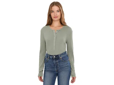 Splendid Thermal Forever Henley Women's Clothing Eucalyptus: Sm (women's 2-4), Cotton/elastane/modal In Yellow