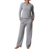 Splendid Thermal Knit Pajamas In Heather Grey