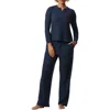 Splendid Thermal Knit Pajamas In Navy Blazer