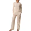 Splendid Thermal Knit Pajamas In Pink Tint