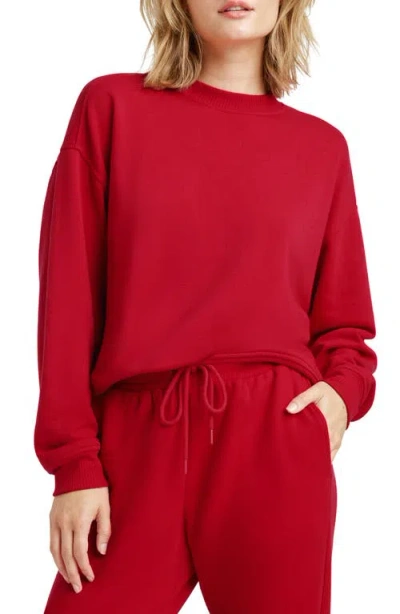 Splendid Tia Supersoft Sweatshirt In Ruby