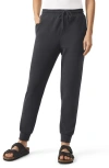 Splendid Tie Waist Waffle Stitch Scuba Joggers In Black
