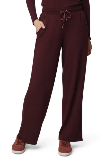 Splendid Tie Waist Wide Leg Sweatpants In Brown