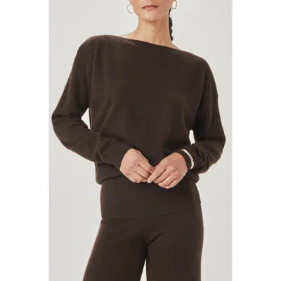 Splendid Tori Boatneck Crop Cashmere Sweater In Brown