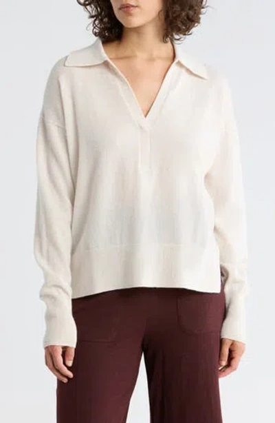 Splendid Tori Cashmere Polo Sweater In Neutral