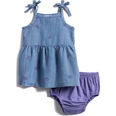 Splendid Babies'  Tossed Flower Dress & Bloomers In Blue