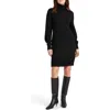 Splendid Turtleneck Long Sleeve Sweater Dress In Black