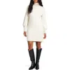 Splendid Turtleneck Long Sleeve Sweater Dress In Snow
