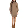 Splendid Turtleneck Long Sleeve Sweater Dress In Toast