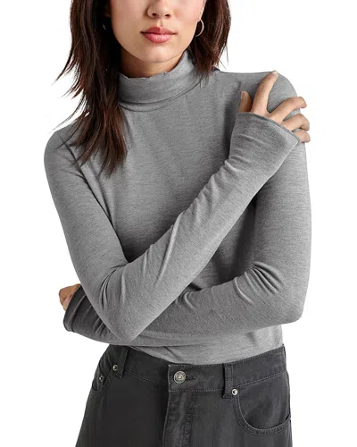 Splendid Turtleneck Tee In Heather Gray