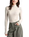 Splendid Turtleneck Tee In Pale Oak Heather