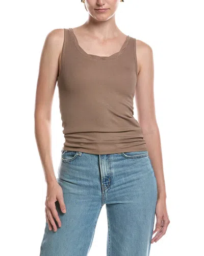 Splendid Twist Neck Tank Top In Brown