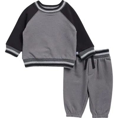 Splendid Babies'  Two-tone Sweatshirt & Joggers Set In Gray