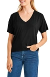 Splendid V-neck Jersey T-shirt In Black