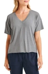 Splendid V-neck Jersey T-shirt In Heather Grey