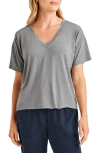 Splendid V-neck Jersey T-shirt In Heather Grey