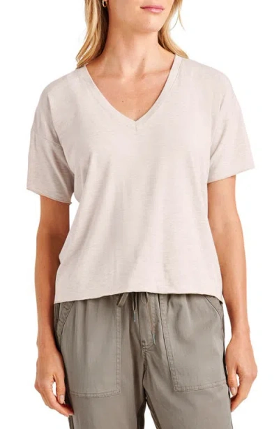 Splendid V-neck Jersey T-shirt In White