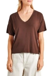 Splendid V-neck Jersey T-shirt In Spice