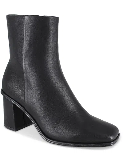 Splendid Vale Womens Leather Zipper Ankle Boots In Black