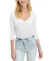 Splendid Valley Long-sleeve V-neck Tee In White