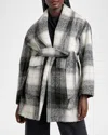 Splendid Vanessa Plaid Wool-blend Jacket In Blkwhite Multi