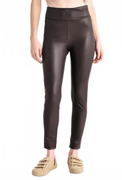 Splendid Vegan Leather Legging In Chocolate In Gold