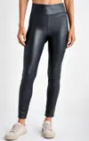Splendid Vegan Leather Leggings In Navy In Black