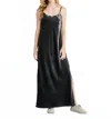 Splendid Velvet Breeze Slip Maxi Dress In Gray In Black
