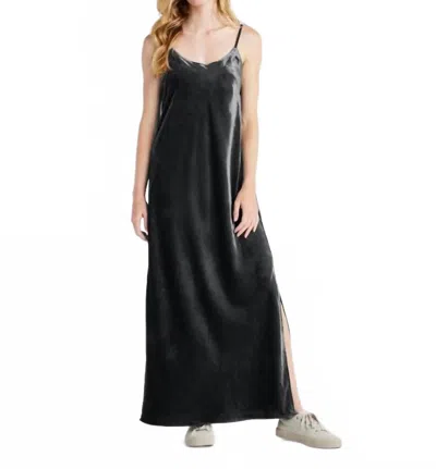 Splendid Velvet Breeze Slip Maxi Dress In Gray In Black