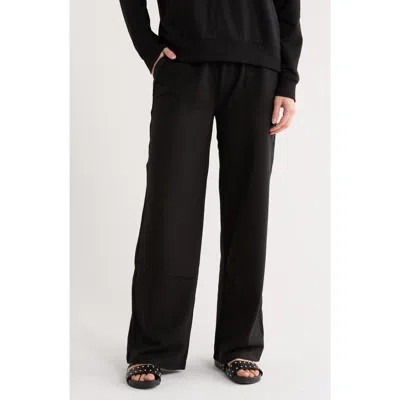 Splendid Velvet Trim Pants In Black