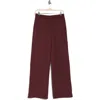 Splendid Velvet Trim Pants In Wine