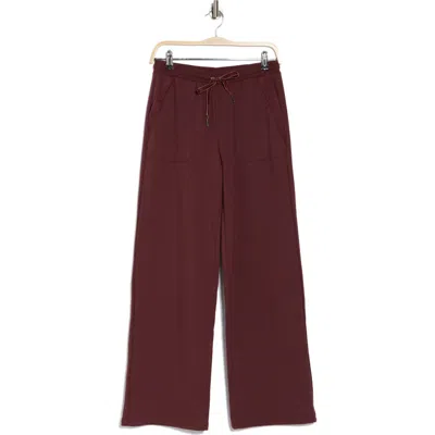 Splendid Velvet Trim Pants In Wine