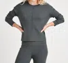 Splendid Veronica Cable Sweater In Evergreen In Gray