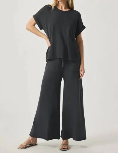 Splendid Veronica Crop Wide Leg Pant In Lead In Silver