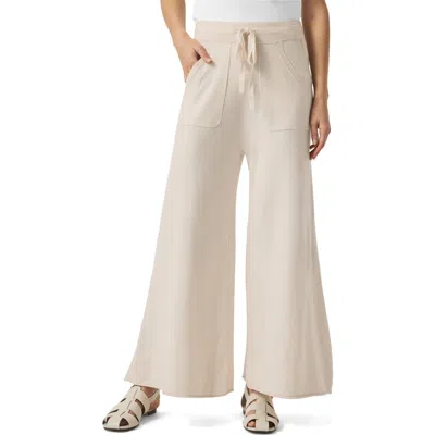 Splendid Veronica Crop Wide Leg Sweater Knit Pants In Moonstone