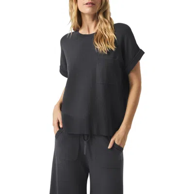 Splendid Veronica Short Sleeve Sweater In Lead