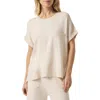 Splendid Veronica Short Sleeve Sweater In Moonstone