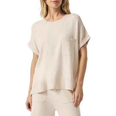 Splendid Veronica Short Sleeve Sweater In Moonstone