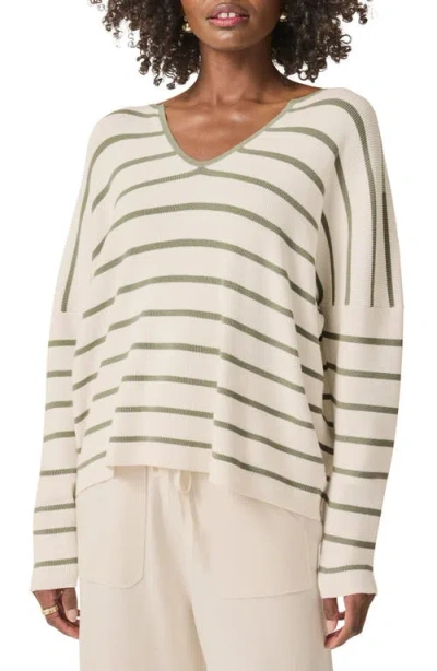Splendid Veronica Stripe Sweater In Moonstone/mineral