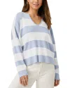 Splendid Veronica Stripe Sweater In White/seaport