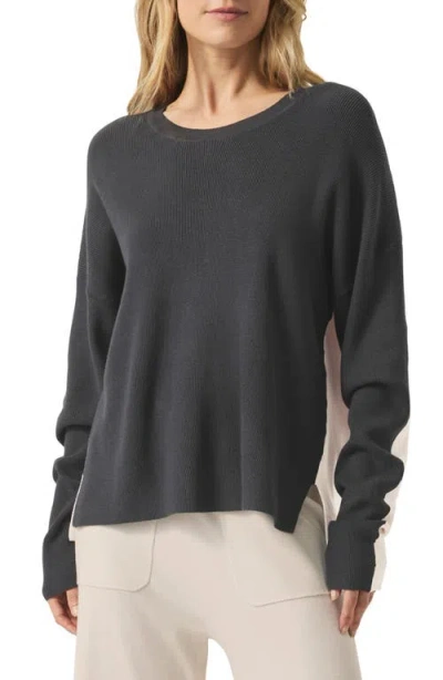 Splendid Veronica Two-tone Sweater In Black