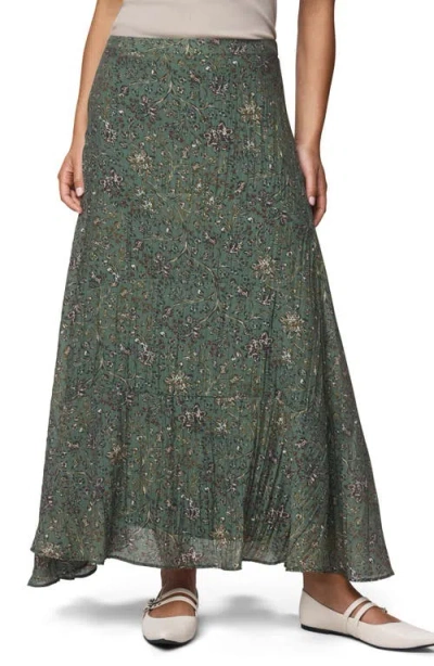 Splendid Versailles Floral Tiered Maxi Skirt In Green
