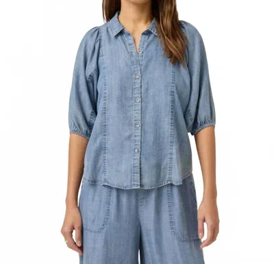Splendid Violet Button-up Blouse In Indigo In Blue
