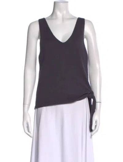 Pre-owned Splendid V-neck Sleeveless Top In Gray