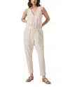Splendid X Cella Jane Surplice Linen-blend Jumpsuit In Moonstone