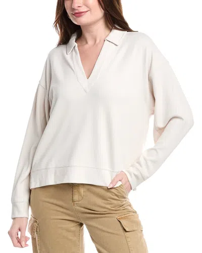 Splendid Waffle Polo Sweatshirt In Multi