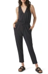 Splendid Waffle Scuba Jumpsuit In Lead