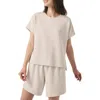 Splendid Waffle Scuba Knit Short Sleeve Sweatshirt