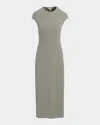 Splendid Cap Sleeve Waffle Scuba Maxi Dress In Soft Vob