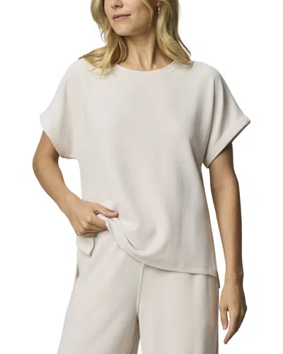 Splendid Waffle Scuba Sweatshirt In White
